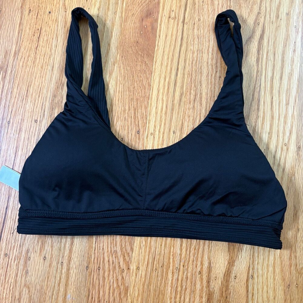 ANDIE The Ventura Ribbed Black Summer Beach Bikini Top Womens Size Medium - Picture 4 of 5